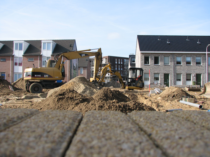 Nieuwe bestrating aan het Potgieterplein